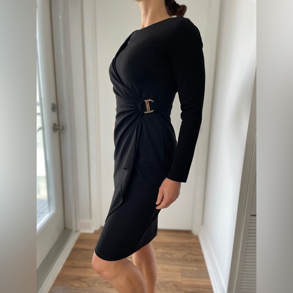 DKNY black dress with accent detail size 4 - Picture 3 of 5